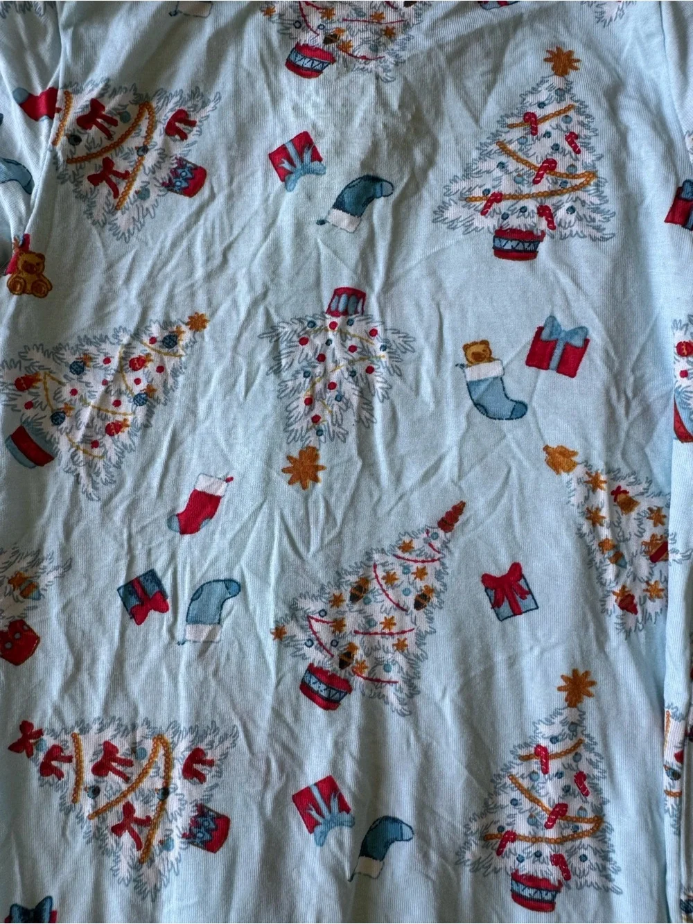 NWT Angel Dear 2-Way Zipper Footie Pajamas Vintage Christmas Trees Size 9-12mo